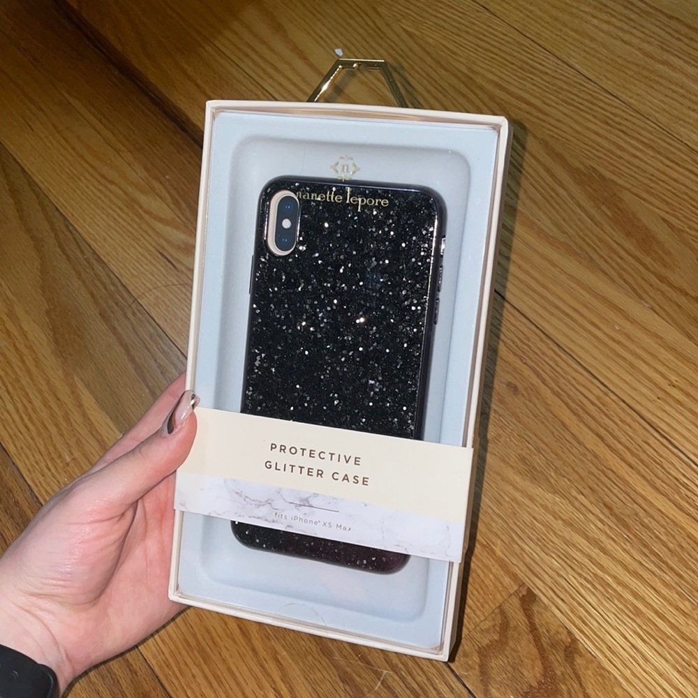 black sparkly iphone xs max case